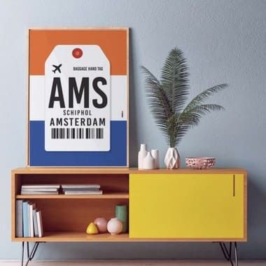 PÔSTER AEROPORTO AMSTERDAM - SCHIPOL - HOLANDA  