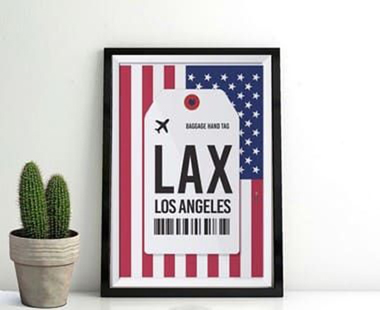 Pôster Aeroporto LAX,  Los Angeles, Califórnia - Estados Unidos