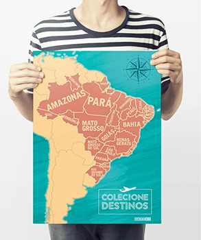 Mapa do Brasil  - Colecione Destinos -Terra